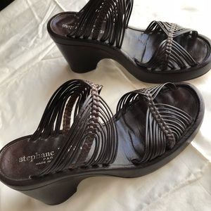 Stephane Kelian Brown Woven Leather sandals
